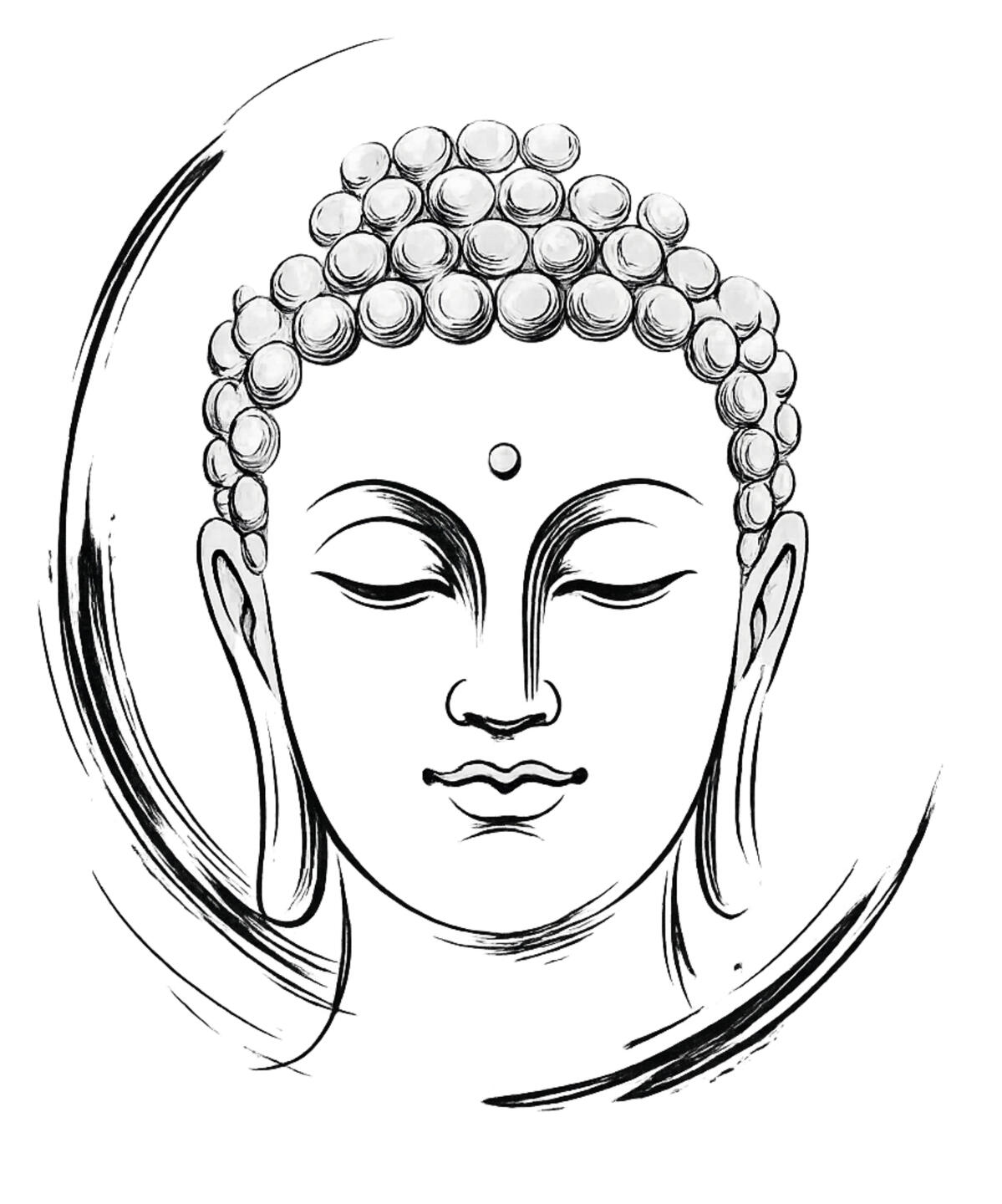 Minimal Zen Buddha Line Art
